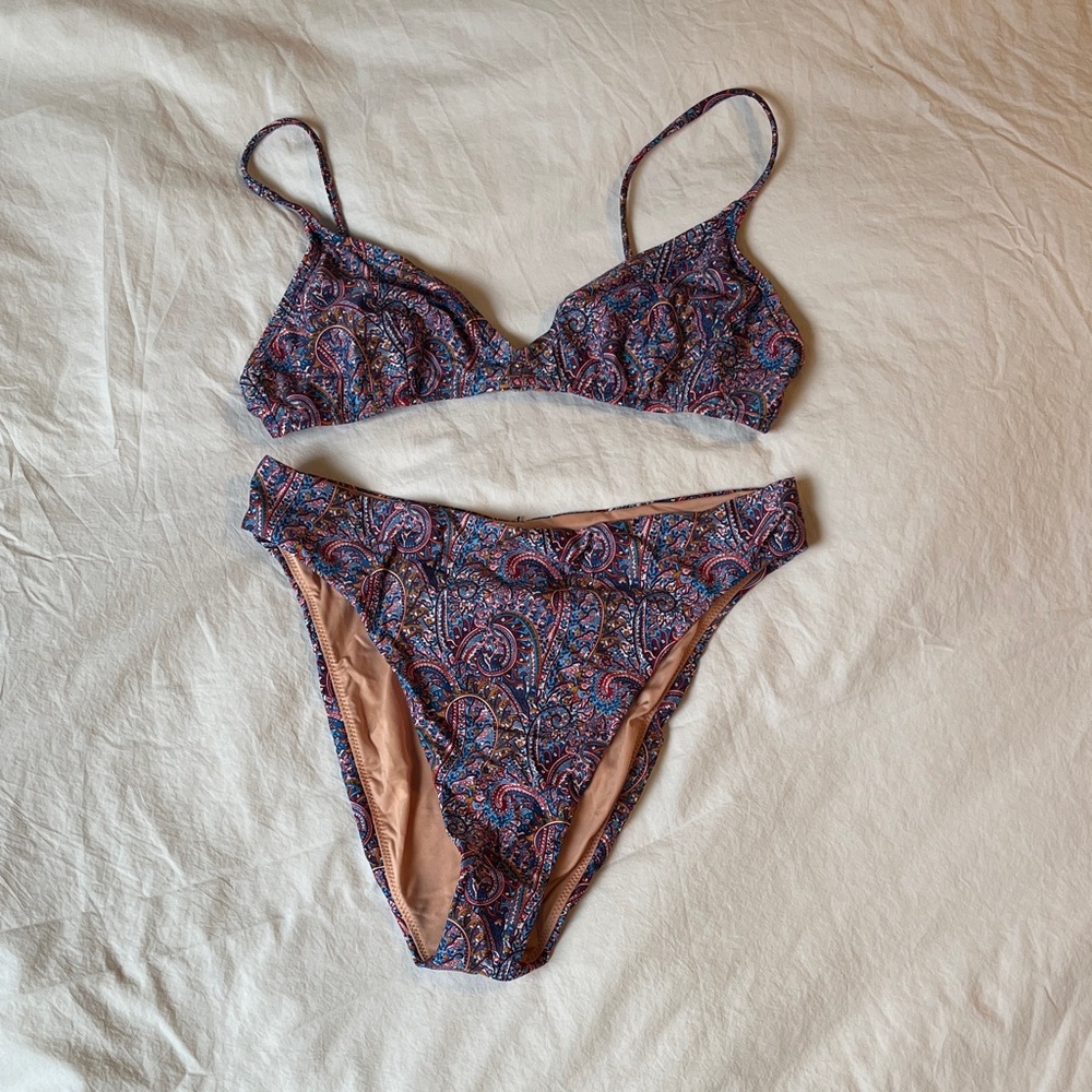 J Crew x Liberty Paisley Print Bikini Set - Purple & Blue